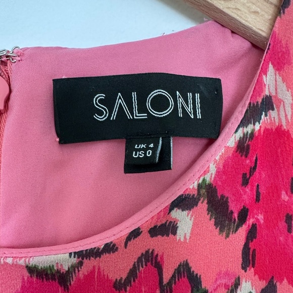 SALONI  Isabel Floral Long Puff Sleeve 100%
Silk Maxi Dress Size 0 - Picture 12 of 12